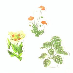 3pcs Plant Vinyl Stickers